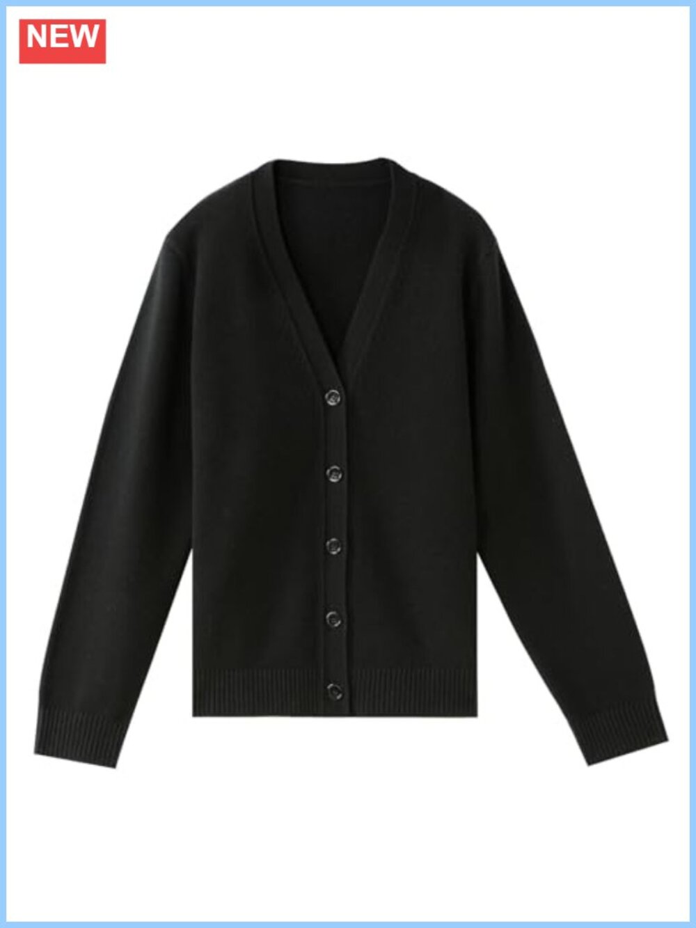 Merino Wool Cardigan V Neck Shell Button Sweater Women